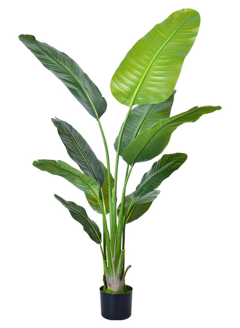 Sharpdo Artificial Banana Trees, Indoor Decorative Artificial Plants with Faux Tropical Leaf, Traveler Banana with Base 160cm - Image 2