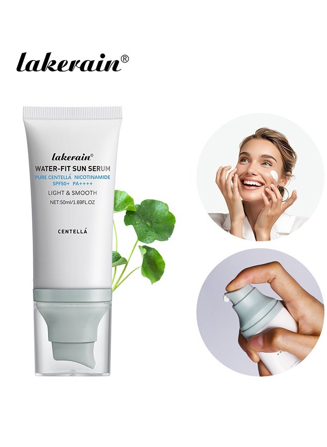 lakerain Water-Fit Sun Serum, Sunscreen SPF 50+,  Face Sun Screen Long-Lasting Protection, Cen-tella Madagascar Sunscreen, NO White Cast - Dry Oily Skincare - Image 2