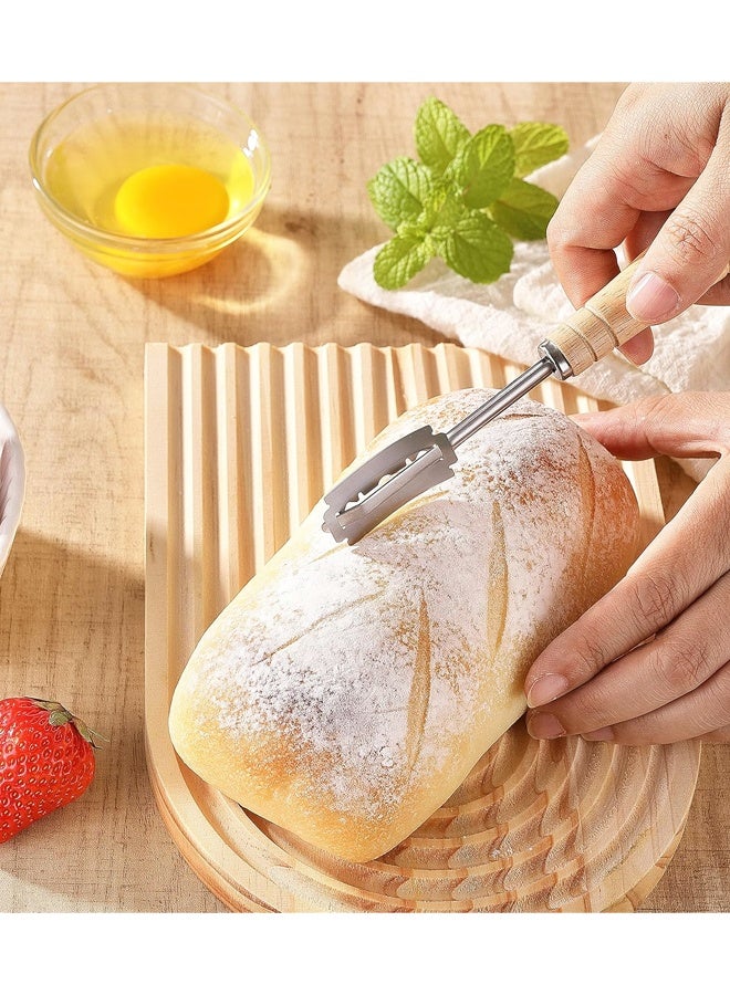 Stainless Steel Bread Lame Dough Scoring Tool, Premium Sourdough Scoring Tool, Bread Scorer with 5 Razor Blades - Image 4