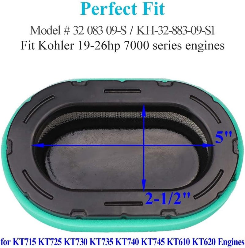 HOODELL KH-32-883-09-S1 Air Filter Fit Kohler KT745 KT740 KT735 KT730 KT725 KT715 Engine Cub Cadet XT1 XT2 Lawn Mower, Premium 32 083 09-S Air Filter - Image 3