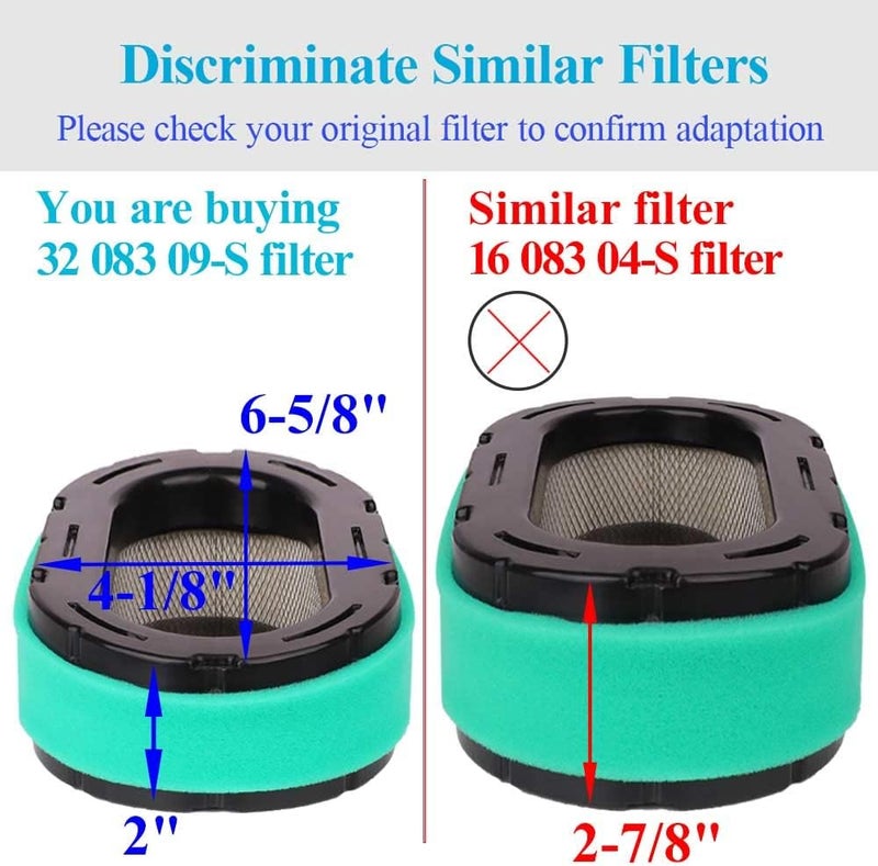 HOODELL KH-32-883-09-S1 Air Filter Fit Kohler KT745 KT740 KT735 KT730 KT725 KT715 Engine Cub Cadet XT1 XT2 Lawn Mower, Premium 32 083 09-S Air Filter - Image 2