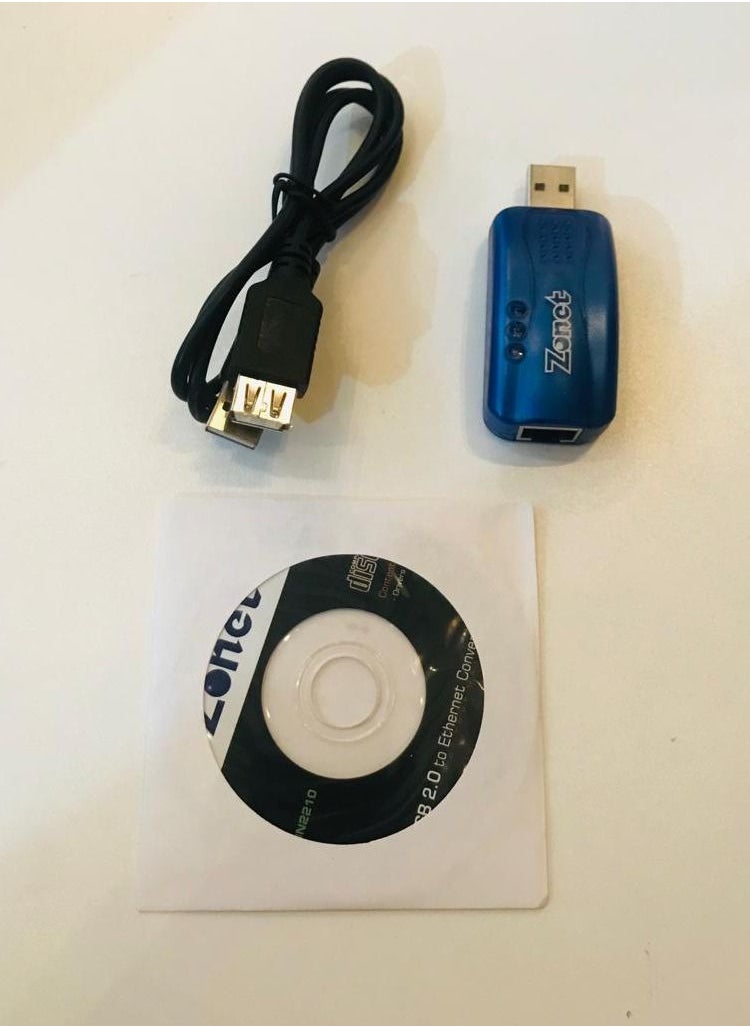 Zonet - USB 2.0 to 10/100 Ethernet Converter RJ 45 Adapter/ZN-ZUN2210 - Image 1