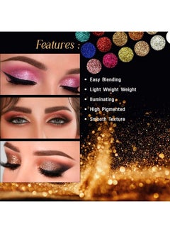 Glitterz N Highlight 18 Color Glittering Eyeshadow Palette Highly Pigmented Long Lasting Multi Reflective Shimmer Matte Satin Metallic Glitter Nudes Pressed Eye Shadow Classic Edition 18G - pzsku/Z0517E6F9EC87236FF347Z/45/_/1690020596/59253dfe-4b83-49fb-ab8e-372af9f46d17