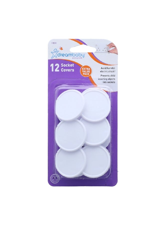 dreambaby 12-Piece Socket Cover White 9.4 x 4.133 x 13.4 cm F18244 - Image 1
