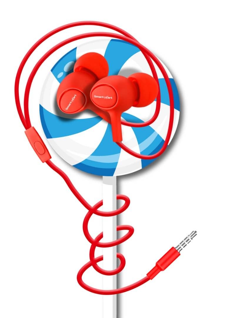 Candy S6 Series Earphone Universal 3.5MM Jack with Mic - Red