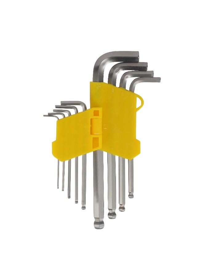 Epsilon 9-Piece Long Hex Key Wrench Set with Ball End – Metric Sizes 1.5 to 10mm, L-Shaped Allen Keys with Holder for Furniture Assembly, Bike, Car, Home Repairs - Image 1
