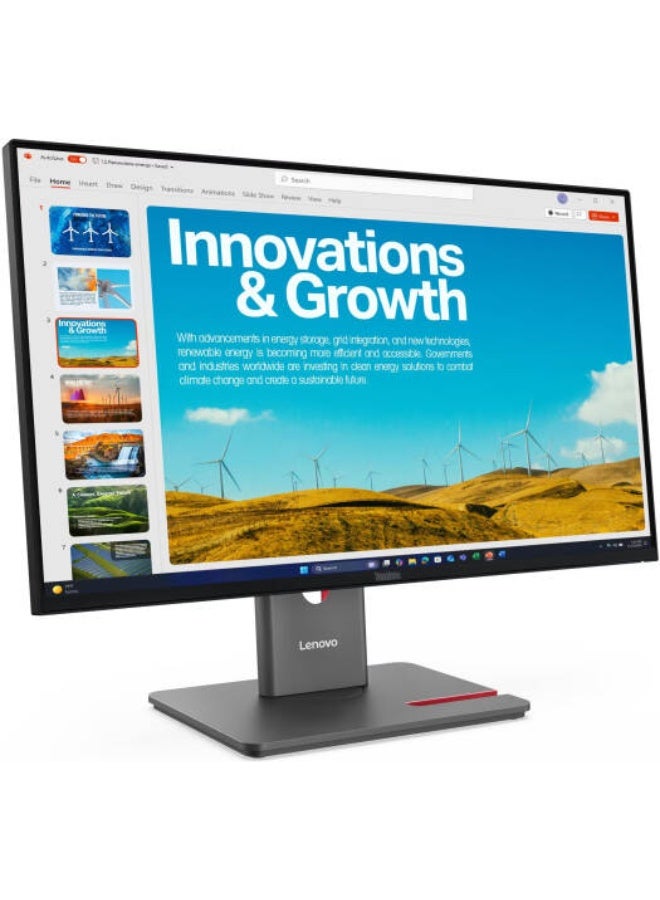 Lenovo ThinkVision P24QD-40 Monitor, 24" IPS Display, QHD Resolution, 120Hz Refresh Rate, 4ms (Extreme Mode) Response Time, Anti-Glare, 2mm Side Bezel, USB-C Docking, Eclipse Black | 64B1GAT1UK Black - Image 2