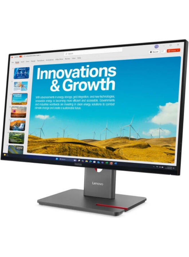Lenovo ThinkVision P24QD-40 Monitor, 24" IPS Display, QHD Resolution, 120Hz Refresh Rate, 4ms (Extreme Mode) Response Time, Anti-Glare, 2mm Side Bezel, USB-C Docking, Eclipse Black | 64B1GAT1UK Black - Image 3