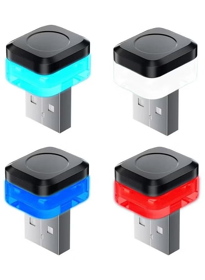 4 قطع من أضواء LED USB للسيارة | أضواء داخلية للسيارة | ضوء داخلي للسيارة USB | أضواء LED للداخلية بدون أسلاك | ضوء ليلي متعدد الألوان للداخلية لجميع السيارات والمنازل - Image 5