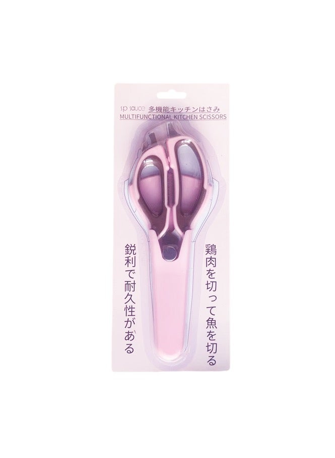 Japanese SP Sauce Stainless Steel Kitchen Scissors, Chicken Bone Shears, Pink - Image 1