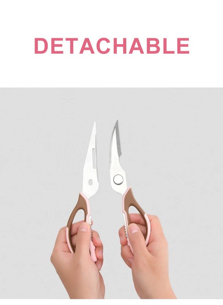 Japanese SP Sauce Stainless Steel Kitchen Scissors, Chicken Bone Shears, Pink - Image 5