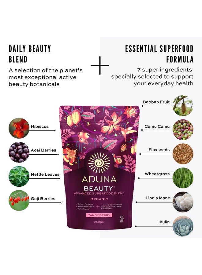Aduna Advanced Superfood Beauty Blend | 100% Organic Powder for Smoothies/Juices & Yoghurt | 250g Resealable and Recyclable Pack - Image 4
