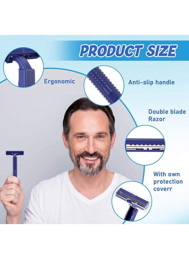 Chumia Twin Blade Razors for Men Stainless Steel Disposable Razors Men Bulk Plastic Shavers Multipurpose Portable Manual Disposable Shavers for Bathing Hotel Travel(200 Pieces)  - Image 3