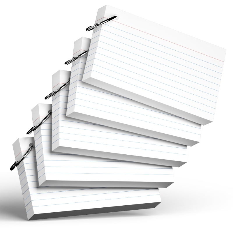Nichela 250 Count White Index Cards with Ring 3 x 5 Inch Heavyweight Ruled Index Cards, Flash Cards for School & Office Supplies and Home Organization, Durable Study To Do List Note Cards with Ruled Lines - Image 1