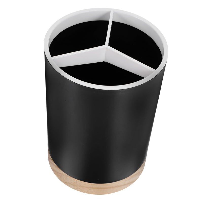 3 Compartment Detachable Utensil Holder Draining Design Black Kitchen Storage Organizer - Image 2