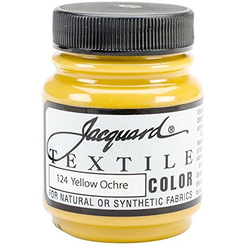 Jacquard Textile Color Yellow Ochre - Permanent Fabric Paint for Clothes, Furniture Upholstery, Shoes or Tote Bags – Indoor & Outdoor Fabric Paint – 2.25 Oz Jar, Upholstery Fabric Paint - Image 1