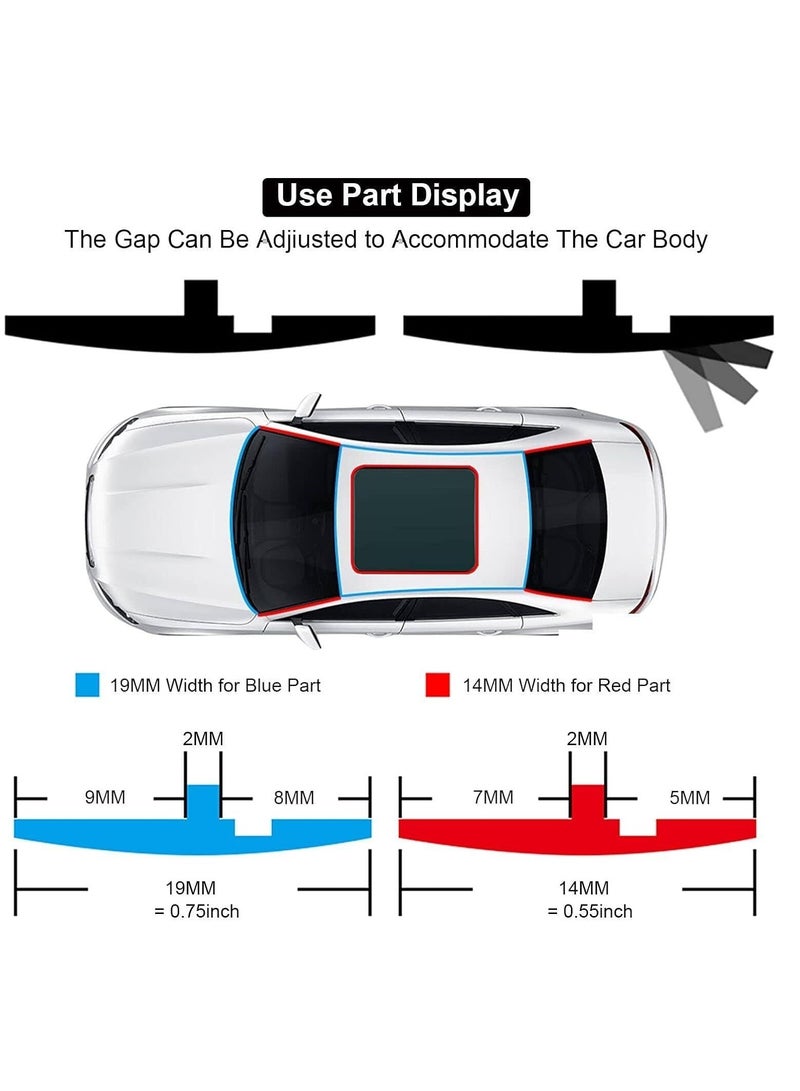 KASTWAVE Car Weather Stripping, 19mm Car Sunroof Seal, Windshield Weather Seal Rubber Stripping Trim Weatherstrip Adhesive T Shape Sunroof Cover Leak Sound Proofing (5m) - Image 2