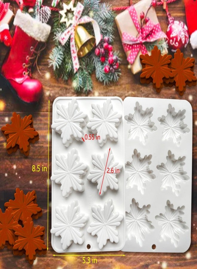 Acxydm 2PCS Silicone Snowflake Molds Chocolate Mold,Acxydm Christmas Baking Mold Set,Candle Molds Christmas Soap Molds,3D Snowflake Mold,Snowflake Chocolate Molds for Candy Gummy Jello Biscuits Cake - Image 4