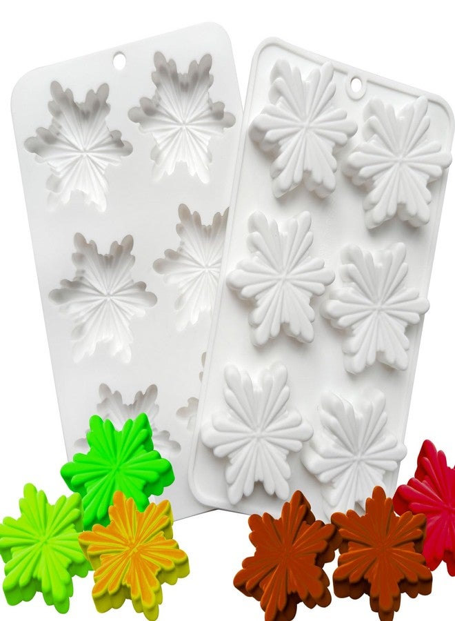 Acxydm 2PCS Silicone Snowflake Molds Chocolate Mold,Acxydm Christmas Baking Mold Set,Candle Molds Christmas Soap Molds,3D Snowflake Mold,Snowflake Chocolate Molds for Candy Gummy Jello Biscuits Cake - Image 1