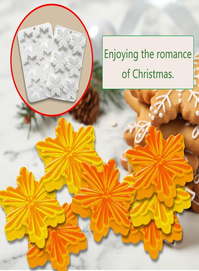 Acxydm 2PCS Silicone Snowflake Molds Chocolate Mold,Acxydm Christmas Baking Mold Set,Candle Molds Christmas Soap Molds,3D Snowflake Mold,Snowflake Chocolate Molds for Candy Gummy Jello Biscuits Cake - Image 5