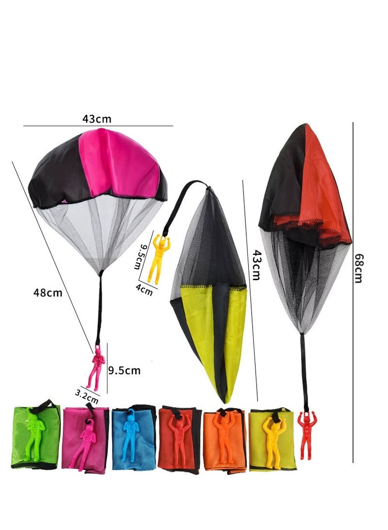 DURKU 6 Pack Parachute Toys, Hand Throw Soliders Parachute Square Outdoor Children's Flying Toys, Tangle Free Throwing Toy Parachute - Image 2