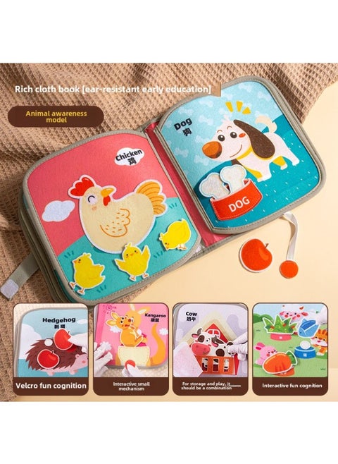 Tear The Book Baby Baby Early Education Cloth Book Tear Not To Rot Can Bite 6 Months 8 Hook And Loop Toy Quiet Book Enlightenment-Color:Unbreakable Cloth Book