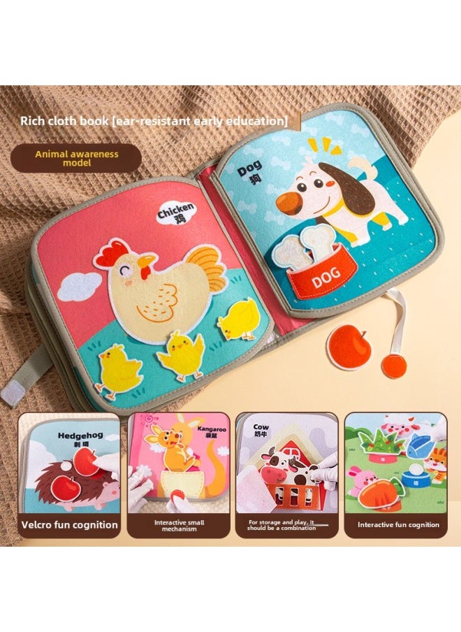 Tear The Book Baby Baby Early Education Cloth Book Tear Not To Rot Can Bite 6 Months 8 Hook And Loop Toy Quiet Book Enlightenment-Color:Unbreakable Cloth Book