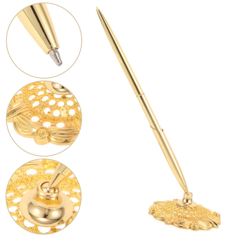 Wear Resistant Metal Desk Sign Pen Gold Finish Ballpoint Pen for Business Hotel Bank Use - Image 5