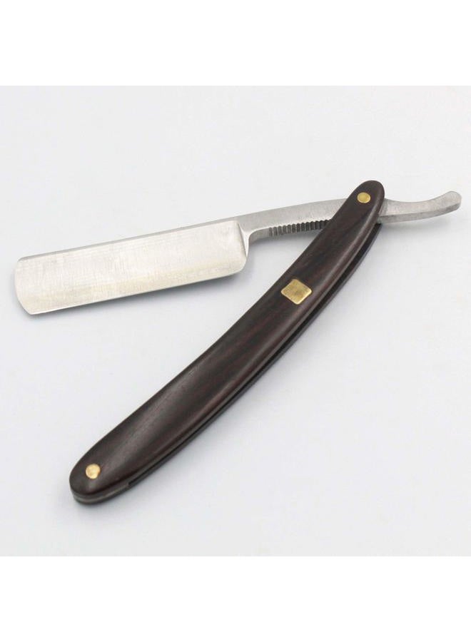 Gihunk Straight Razor, Wooden Straight Edge Razor for Man Stainless Steel Manual Straight Razor, Cutthroat Rosewood Razor, Natural Wood Scale Vintage Razor Barber Razor - Image 2