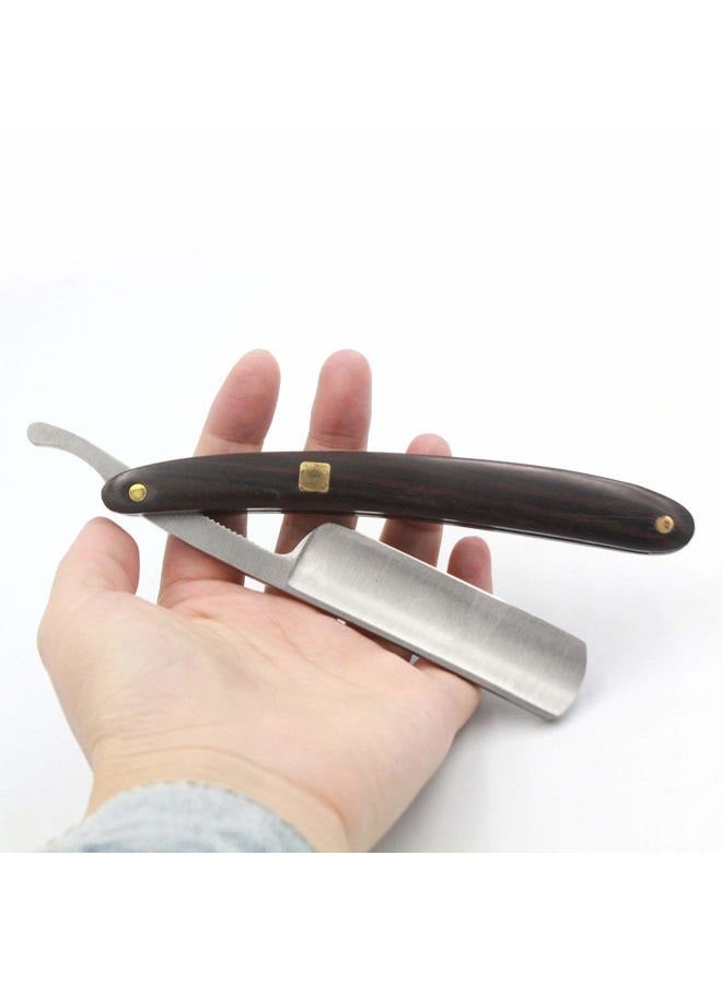 Gihunk Straight Razor, Wooden Straight Edge Razor for Man Stainless Steel Manual Straight Razor, Cutthroat Rosewood Razor, Natural Wood Scale Vintage Razor Barber Razor - Image 3
