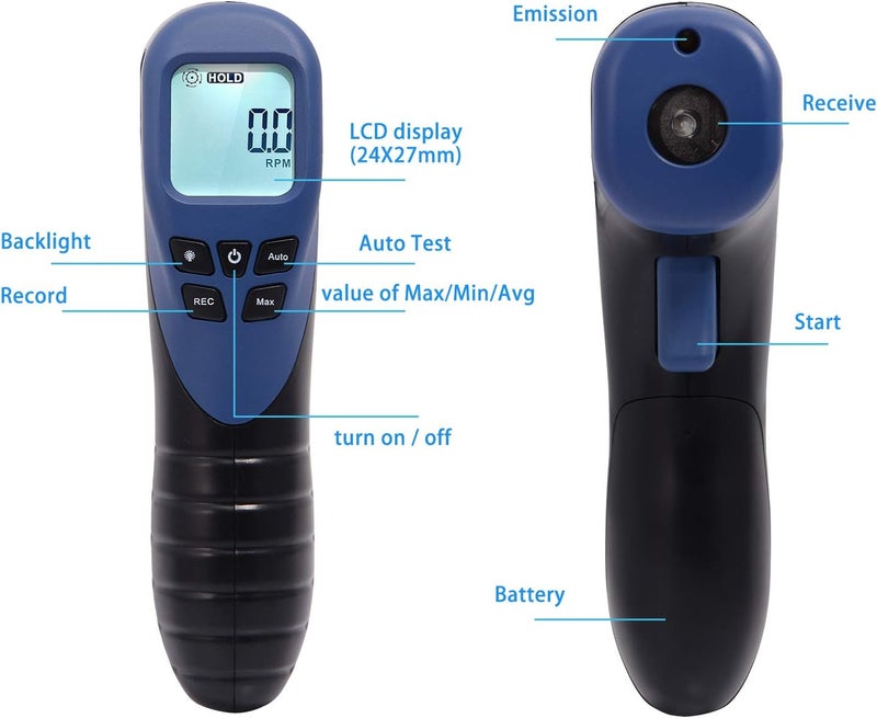 Ehdis عداد السرعة الرقمي LCD غير التلامسي Ehdis مع 10 شرائط عاكسة - Image 3