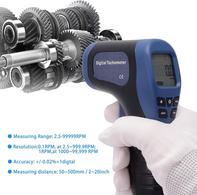 Ehdis عداد السرعة الرقمي LCD غير التلامسي Ehdis مع 10 شرائط عاكسة - Image 4