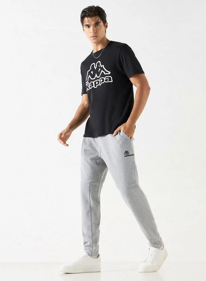 Kappa Kappa Logo Print Joggers with Drawstring Closure and Pockets