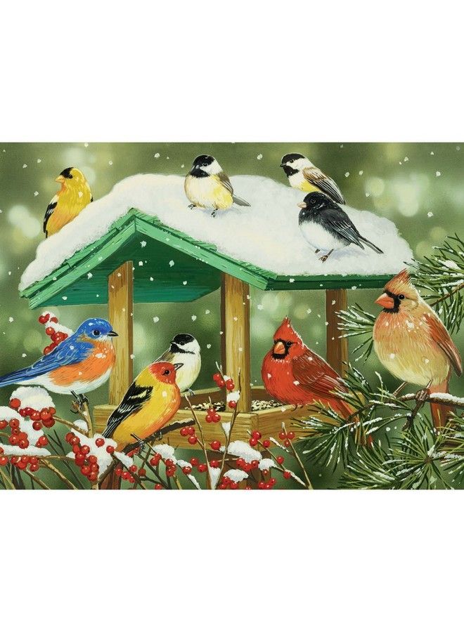 Bits and Pieces 500 Piece Jigsaw Puzzle For Adults Winter Treats 500 Pc Birds Jigsaw By Artist William Vanderdasson - Image 2