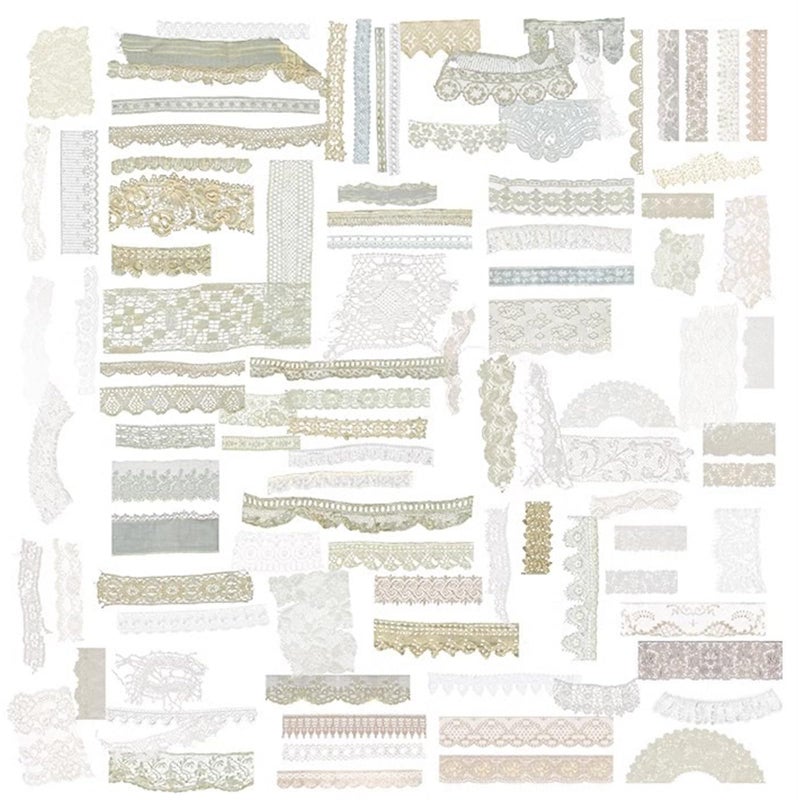 CATaireen Vintage Junk Journal Ephemera Scrapbooking Supplies Translucent Vellum Paper Stickers Card Making Decal Art Aesthetic for Adults Ephemera Lace 2 - Image 3