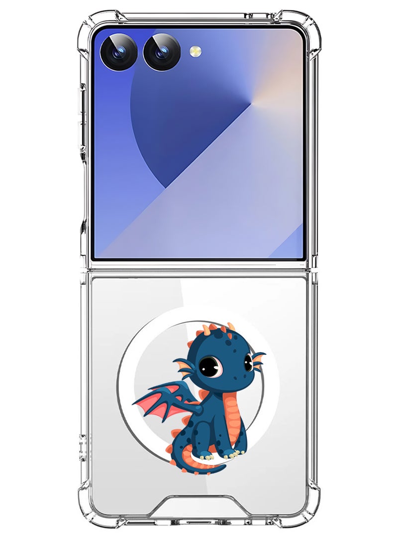 Theodor Magnetic Case for Samsung Galaxy Z Flip 7 Compatible with MagSafe Wireless Charging, Shockproof Phone Bumper Cover dragon - Image 1