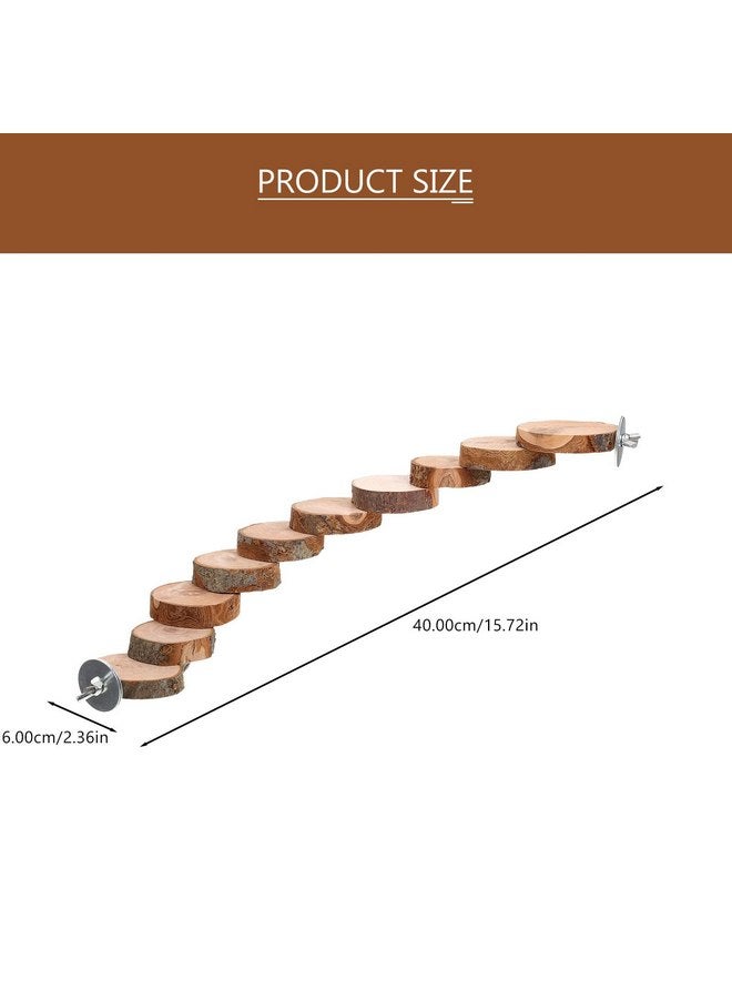 balacoo Parrot Ladder Toy, Bird Platform Perch Toy, Hamster Platform Perch, Parakeets Cage Toy, Bird Cage Natural Wood Ladder, Bird Standing Perch(10 Steps) - Image 3