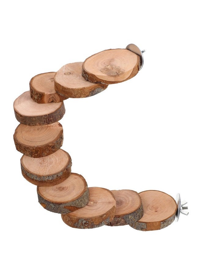 balacoo Parrot Ladder Toy, Bird Platform Perch Toy, Hamster Platform Perch, Parakeets Cage Toy, Bird Cage Natural Wood Ladder, Bird Standing Perch(10 Steps) - Image 1