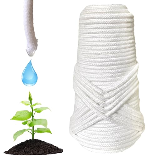 NIVAVE Pro - Plants Automatic Drip Watering Wick Cord Spike for 15-30 Days Holiday/Hydroponic NFT String Rope (1/5 inch, White, 5 mm, 60 feet) - Image 1