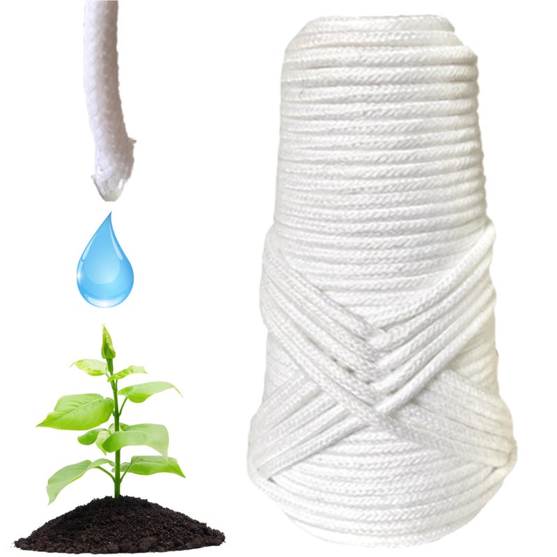 NIVAVE Pro - Plants Automatic Drip Watering Wick Cord Spike for 15-30 Days Holiday/Hydroponic NFT String Rope (1/5 inch, White, 5 mm, 60 feet) - Image 2