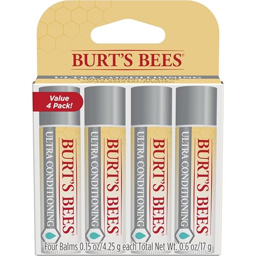 Burt's Bees Lip Balm, Moisturizing Lip Care, 100% Natural Origin, Ultra Conditioning with Shea, Cocoa & Kokum Butter (4 Pack) - Image 1