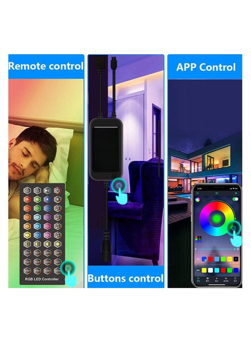 Lumins Smart Bluetooth LED Strip Light 15M RGB Sync to Music Light Remote Control Colorful Rope Lighting for Home Decor Kitchen Bedroom Hotel Outdoor Bar Garden Desktop Decoration - Image 3