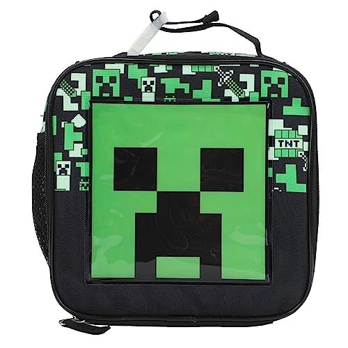 Bioworld Minecraft Square Insulated Lunchbox with Mesh Side Pocket - Image 1
