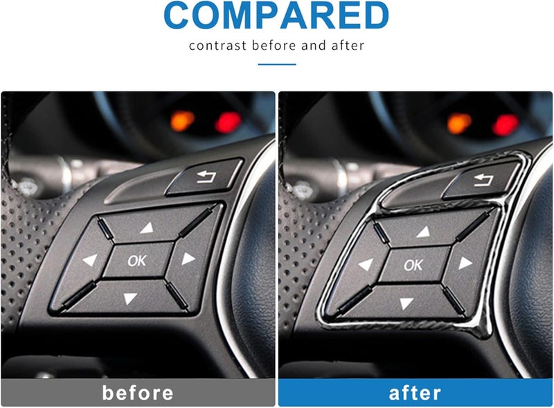 JUPIZEUS Carbon Fiber Steering Wheel Button Frame Sticker - Image 3