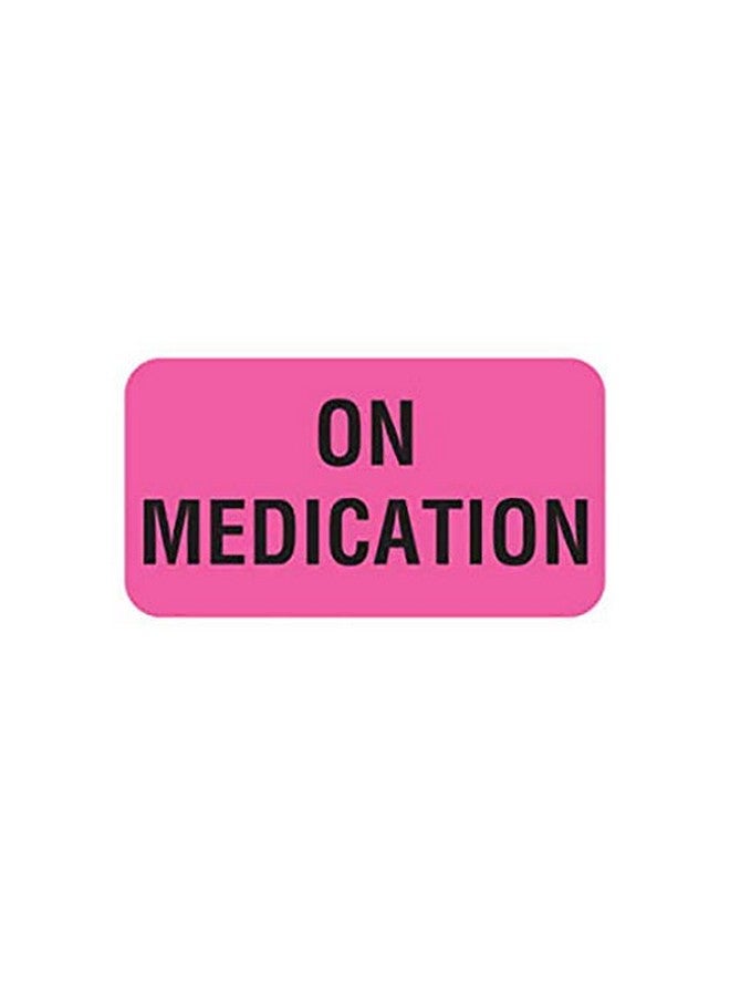 Tabbies Veterinary Care Instruction Removable Labels, Fluorescent Pink, ON Medication 1-5/8"W x 7/8, Important Care Instructions for Pets, 560 Labels Per Roll