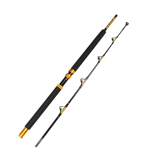 Fiblink 1Piece Saltwater Offshore Heavy Trolling Rod Big Game Roller Rod Conventional Boat Fishing Pole 5 Feet 6 Inch 3050 lb5080 lb80120 lb 2Piece 5 Feet 6 Inch - Image 1