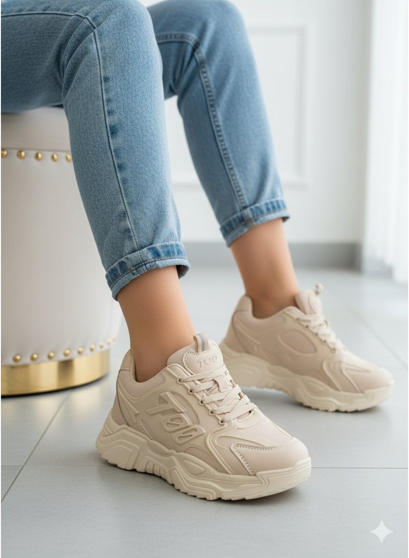 فيبراندا كوتشي عصري بتصميم يمنحك مظهر رياضي L-1042-بيج - Image 1