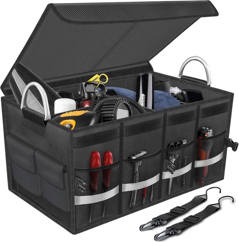 Coocicyi Car Trunk Organizer - Collapsible Multi Compartment Storage with Non-Slip Bottom - Image 1