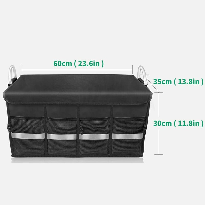 Coocicyi Car Trunk Organizer - Collapsible Multi Compartment Storage with Non-Slip Bottom - Image 2