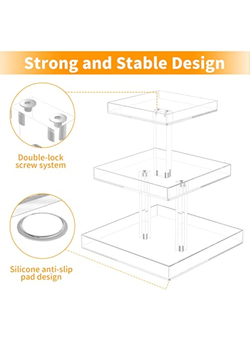 Arabest 3-Tier Perfume Organizer, Clear Resin, Rectangular Tray, Sturdy Design, Space Saver, Convenient Access, Easy Assembly - Image 3